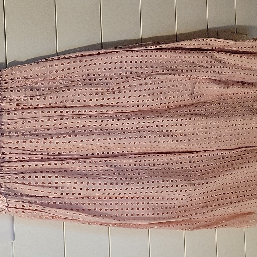 TOPSHOP ANGLAISE BRODERIE LACE HALTER TOP DRESS  4 BLUSH PINK - Picture 2 of 15
